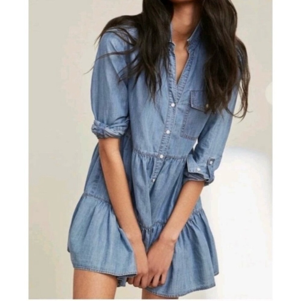 Veronica Beard Light Blue Denim Mini Dress